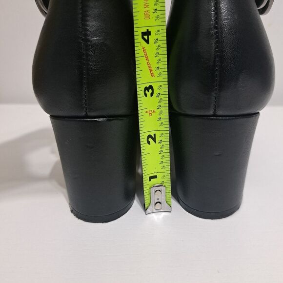 Karl Lagerfeld Paris Elegant Goth Leather Block Heel Ankle Boots Size 7.5 Black - Picture 12 of 15